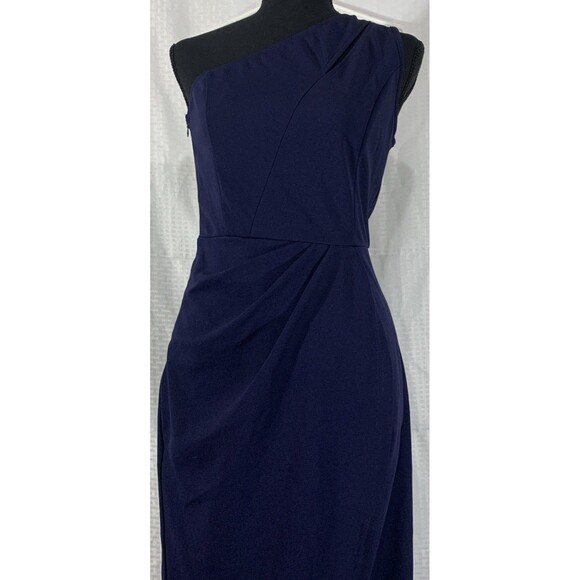 Pretty Garden Ruched One Shoulder Womens S Navy Cocktail - Picture 4 of 7